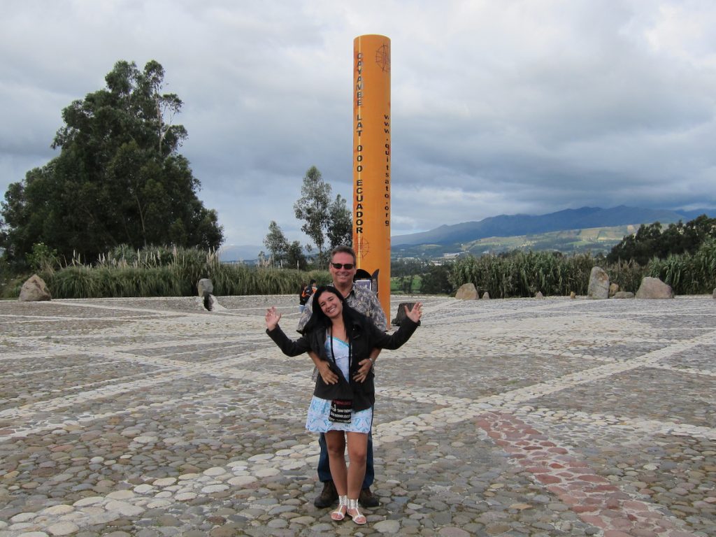 Robert and Yohana Standing on the Zero Longitude Line